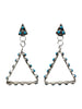 Joanne Cheama, Sleeping Beauty Turquoise, Earrings, Dangles, Petit Point, Zuni, 2 1/2"