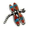 Lester James, Pendant, Tufa, Mediterranean Coral, Kingman Turquoise, Dragonfly, 2"