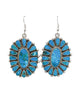 Vincent Shirley, Earring, Clusters, Kingman Turquoise, Navajo, 2 1/2