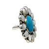 Geraldine James, Ring, Cluster, Mother of Pearl, Kingman Turquoise, Navajo, 8