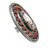 Glenn Livingston, Ring, Wild Horse Turquoise, Coral, Navajo, 10 1/2 (Adjustable)