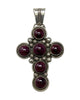 Landon Secatero, Pendant, Cross, Purple Spiny Oyster, Navajo Handmade, 3 1/2"