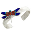 Kelsey Jimmie, Bracelet, Dragonfly, Coral, Turquoise, Lapis, Navajo Made, 6 3/4"