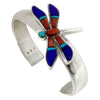 Kelsey Jimmie, Bracelet, Dragonfly, Coral, Turquoise, Lapis, Navajo Made, 6 3/4"