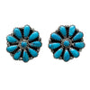 Zeita Begay, Earrings, Kingman Turquoise, Cluster, Navajo, 1"