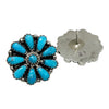 Zeita Begay, Earrings, Kingman Turquoise, Cluster, Navajo, 1"