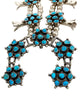 Navajo Squash Blossom Necklace, Sleeping Beauty Turquoise, Circa 1980s, 30"