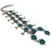 Navajo Squash Blossom Necklace, Sleeping Beauty Turquoise, Circa 1980s, 30"