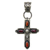 Dominique Dixson, Pendant, Cross, Purple & Red Spiny Oyster, Navajo, 4"