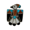 Vintage, Circa 1960s, Pin, Thunderbird, Inlay, Multistone, Zuni Handmade, 1 3/8"