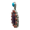 Scotty Skeets, Earring, Mediterranean Coral, Kingman, Purple Spiny Oyster, Navajo, 2"