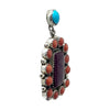 Scotty Skeets, Earring, Mediterranean Coral, Kingman, Purple Spiny Oyster, Navajo, 2"