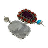 Scotty Skeets, Earring, Mediterranean Coral, Kingman, Purple Spiny Oyster, Navajo, 2"