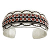 Vincent Shirley, Bracelet, Two Row, Mediterranean Coral, Navajo Made, 6 3/4"