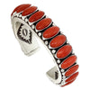 Rita Lee, Row Bracelet, Mediterranean Coral, Heavy, Navajo Handmade, 6 5/8"