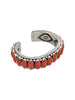 Rita Lee, Row Bracelet, Mediterranean Coral, Heavy, Navajo Handmade, 6 5/8"