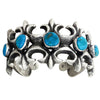 Wilford Henry, Sandcast Bracelet, Easter Blue Turquoise, Navajo Handmade, 6 1/4"