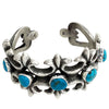 Wilford Henry, Sandcast Bracelet, Easter Blue Turquoise, Navajo Handmade, 6 1/4"