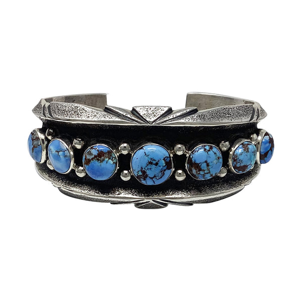 Aaron Anderson, Bracelet, Golden Hills Turquoise, Tufa Cast, Navajo, 6 1/2