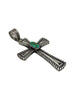 Calvin Martinez, Cross Pendant, Sonoran Gold Turquoise, Navajo, 3 3/8"