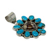 Geraldine James, Pendant, Cluster, Wild Horse Turquoise, Kingman Turquoise, Navajo, 2 1/4"