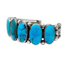 Vintage, Circa 1980s, Bracelet, Oval, Nevada Turquoise, Navajo, 6 3/4"