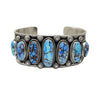 Freddie Maloney, Bracelet, Golden Hills Turquoise, Navajo, 7"