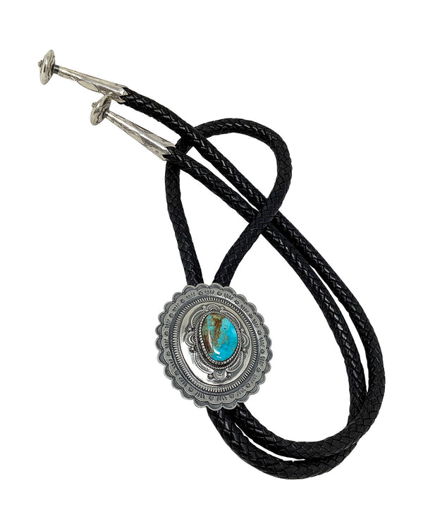 Hank Vandever, Bolo Tie, Pilot Mountain Turquoise, Navajo, 52