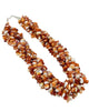 Wanita Skeet, Necklace, Five Strands Spiny Oyster Shell, Red Orange, 18"