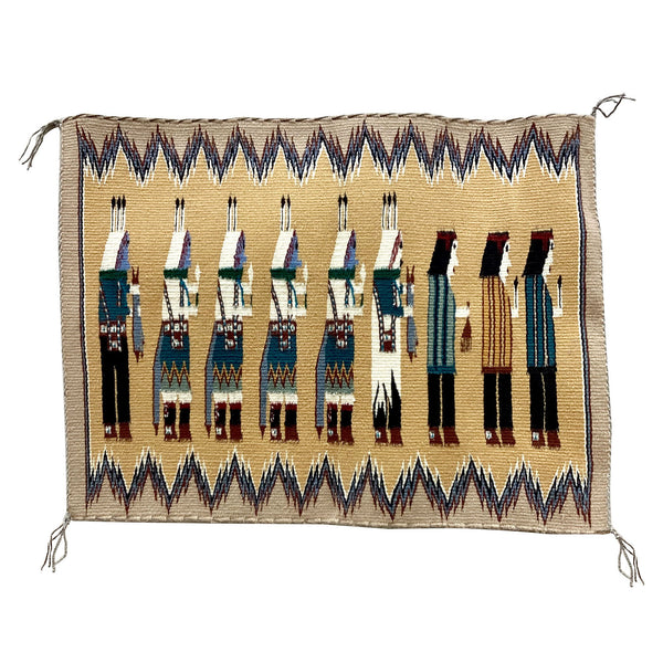 Velma Wauneka, Yei, Navajo Handwoven Rug, 25'' x 19''