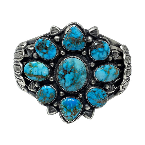 Calvin Martinez, Bracelet, Kingman Turquoise, Navajo, 6 1/2