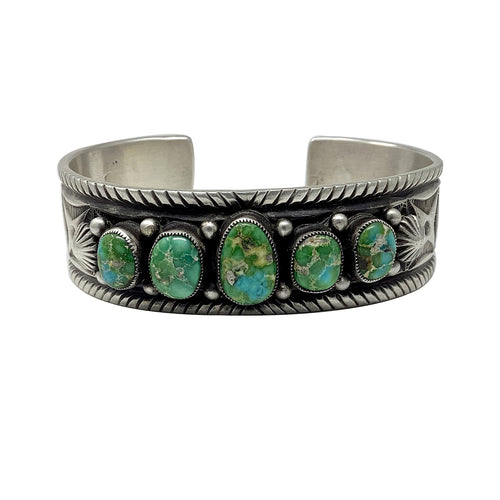 Calvin Martinez, Bracelet, Sonoran Gold Turquoise, Navajo, 6 1/2