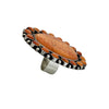 Tyler Brown, Ring, Orange Spiny Oyster Shell, Cluster, Sterling Silver, Navajo Handmade, Adjustable