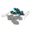 Violet Nez, Earring, Kingman Turquoise, Sterling Silver, Navajo Handmade, 1 3/4"