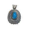 Hank Vandever, Pendant, Kingman Turquoise, Navajo Handmade, 3 3/4"