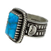 Landon Secatero, Ring, Desert Rose Turquoise, Sterling Silver, Navajo, 10 1/2