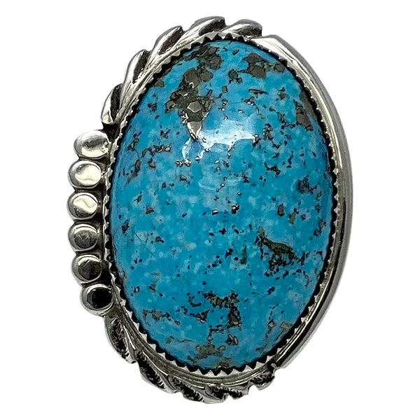 Delores Cadman, Ring, Super X Kingman Turquoise, Sterling Silver, Navajo, 6