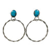 Geraldine James, Earring, Nevada Blue Turquoise, Sterling Silver, Navajo, 2 1/4"