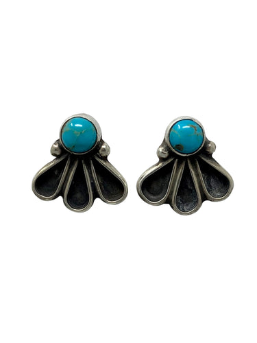 Geraldine James, Earring, Kingman Turquoise, Sterling Silver, Navajo, 3/4