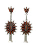 Lance & Cordelia Waatsa, Earring, Coral, Sterling Silver, Zuni Handmade, 3"