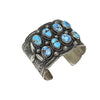 Tillie John, Bracelet, Golden Hills Turquoise, Cluster, Stamping, Navajo Made, 7"