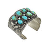 Tillie John, Bracelet, Sonoran Gold Turquoise, Cluster, Stamping, Navajo Made, 7"