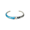 Lonn Parker, Inlay Bracelet, Kingman Turquoise, Sterling Silver Overlay, Navajo, 7 1/4 "