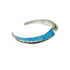 Lonn Parker, Inlay Bracelet, Kingman Turquoise, Sterling Silver Overlay, Navajo, 7 1/4 "