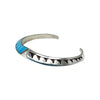 Lonn Parker, Inlay Bracelet, Kingman Turquoise, Sterling Silver Overlay, Navajo, 7 1/4 "