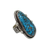 Landon Secatero, Ring, Natural Morenci Turquoise, Sterling Silver, Navajo Handmade, 9 3/4