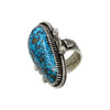 Landon Secatero, Ring, Natural Morenci Turquoise, Sterling Silver, Navajo Handmade, 9 3/4