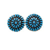 Merlinda, Delbert Chavez, Earrings, Kingman Turquoise, Zuni Made, 1 1/2"