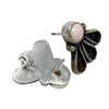 Geraldine James, Earring, Pink Conch Shell, Sterling Silver, Navajo, 3/4"