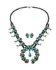 B, Necklace, Earring, Kingman Turquoise, Navajo Handmade, 28"